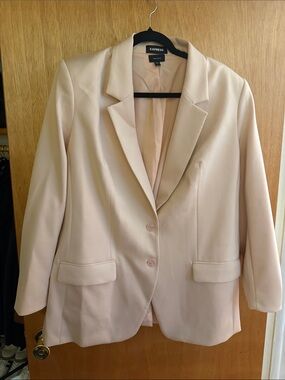 Express Blazer Jacket in Light Blush Pink